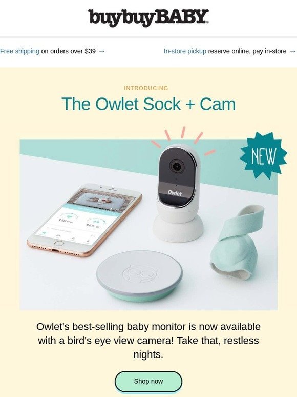Buybuy Baby New Owlet Smart Sock Monitor Milled