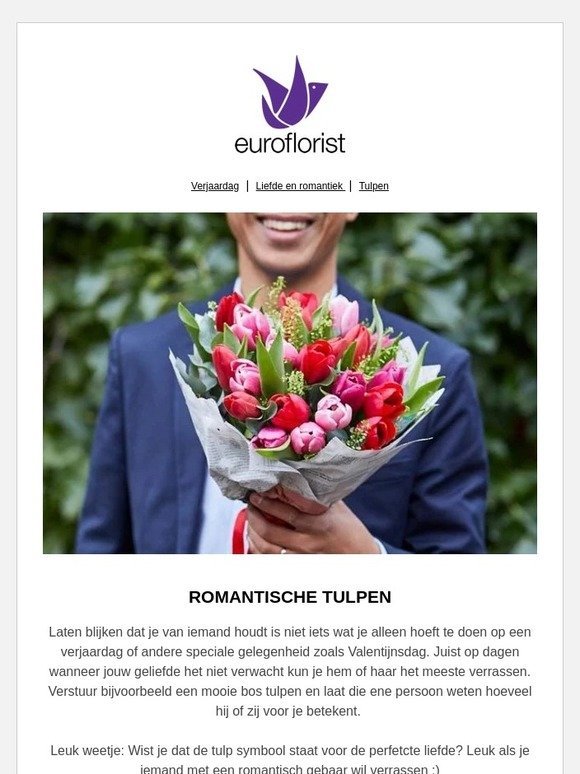 Verwonderlijk EuroFlorist NL: Wie ga jij verrassen met romantische tulpen? | Milled QZ-35