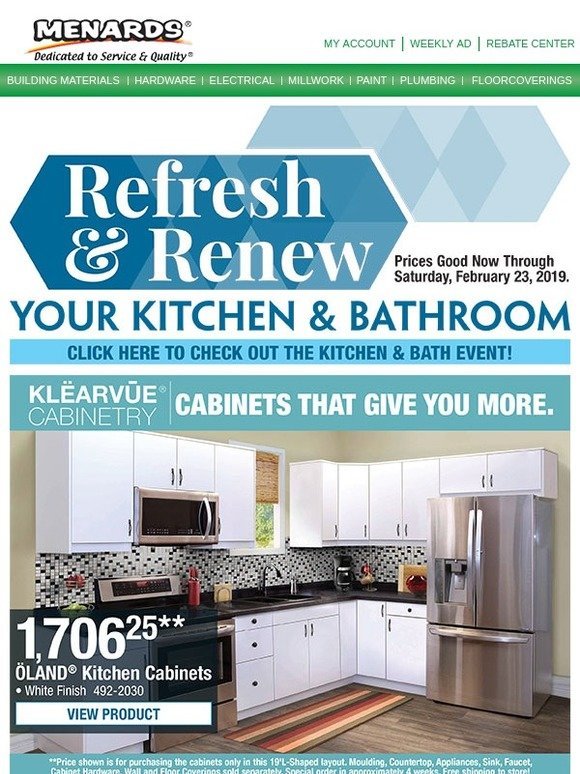 Menards Refresh Renew Your Kitchen Bathroom Milled