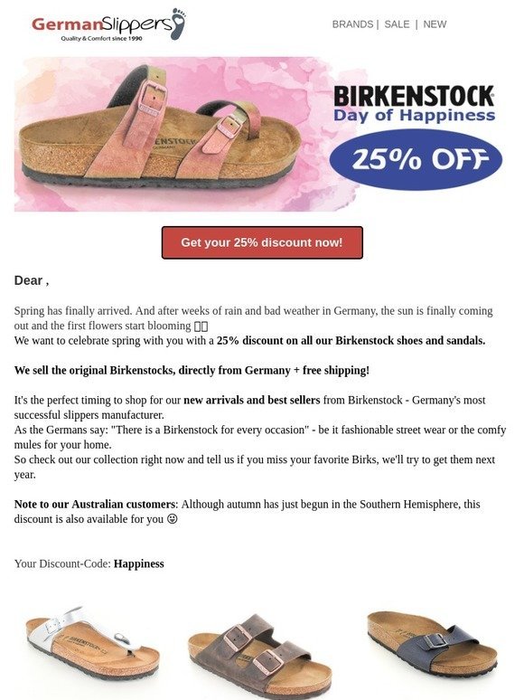 birkenstocks discount code