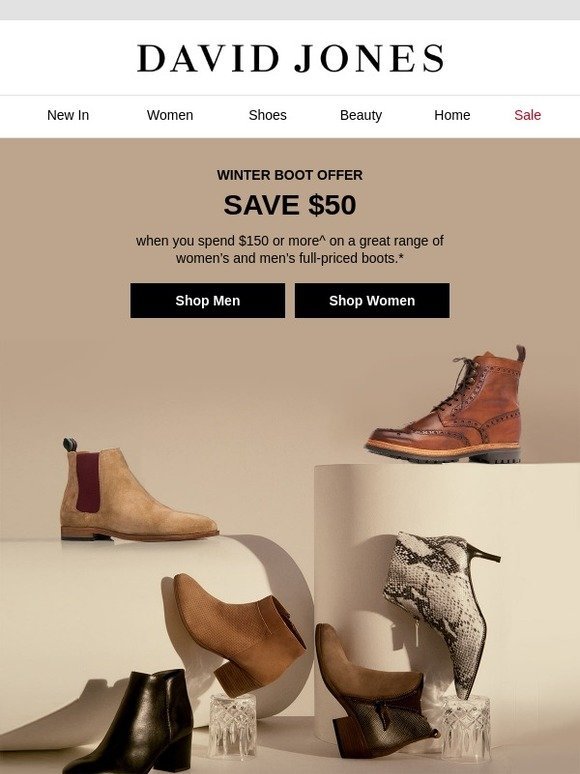 Step into new boots with $50 off 