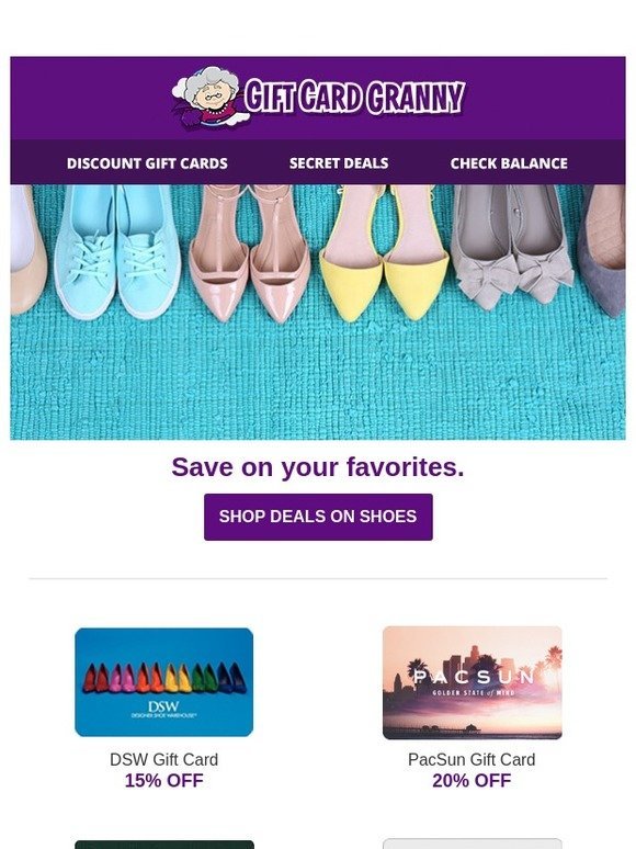 Gift Card Granny Spring Shoes For Less Savings Of Up To 26