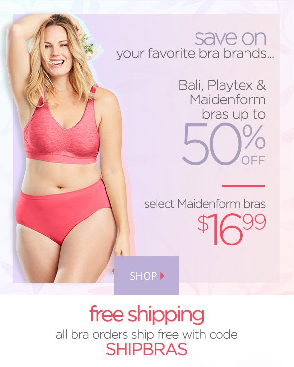 Hanes: Playtex & Bali bras up to 50% Off & Maidenform Bras as low