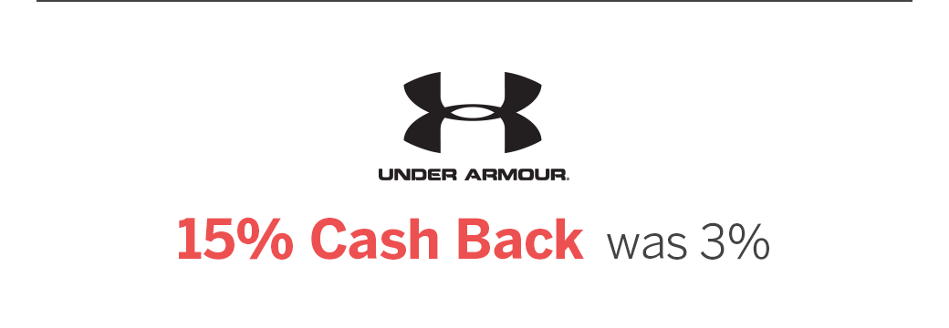 Ebates: Under Armour: 15% Cash Back + 