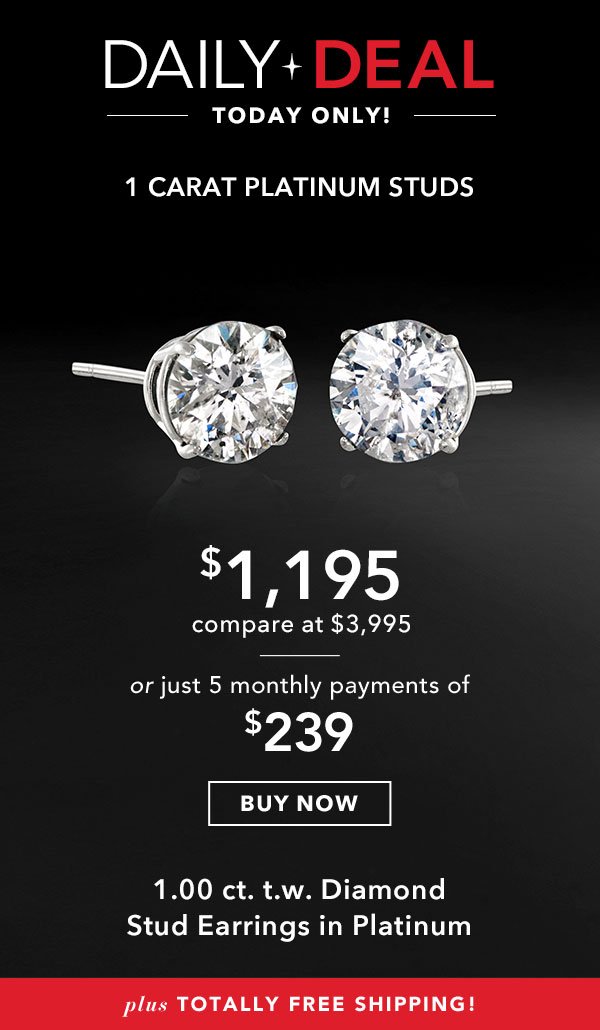 Ross Simons 1 Carat Diamond Studs In Platinum Best Price Milled