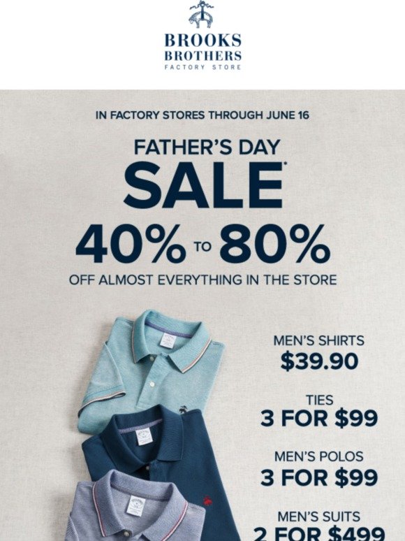 brooks brothers fathers day sale 2019