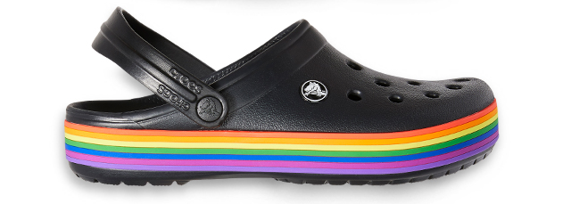 rainbow platform crocs