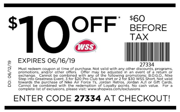 wss shoes coupons