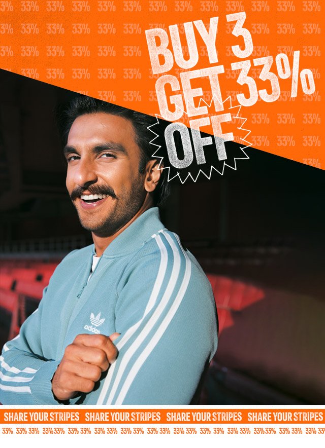 adidas 3 for 33 percent off