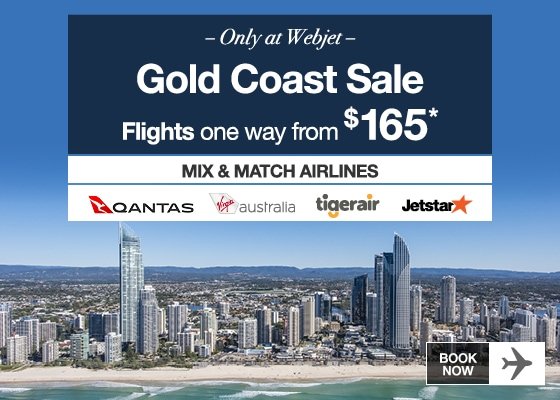 Webjet.com.au: Gold Coast flights fr $165 during our