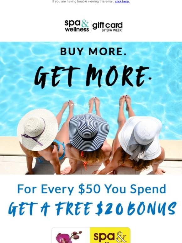 Spend $50 Get $20! The More You Spend The More You Save!