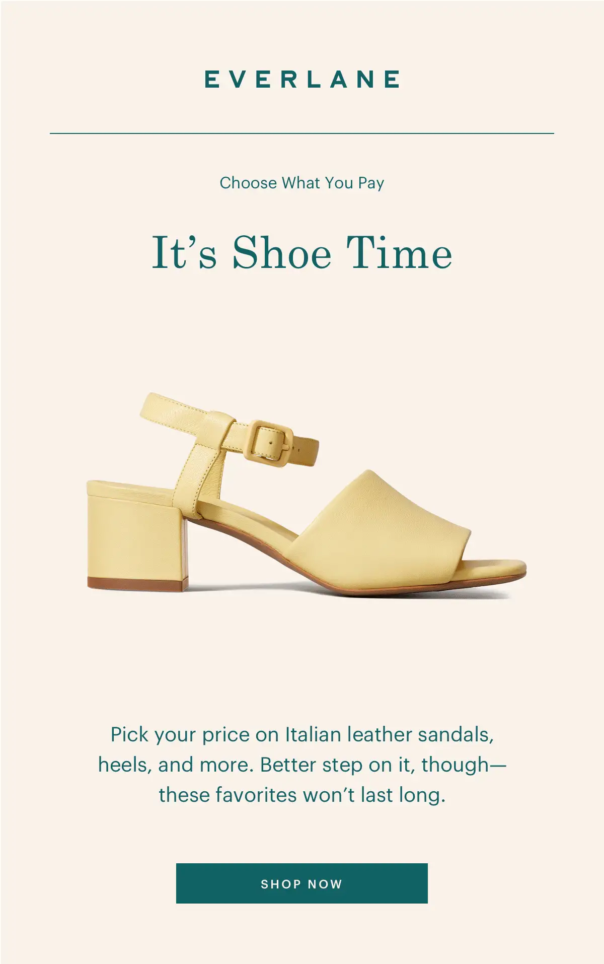 Choose What You Pay: It's Shoe Time. SHOP NOW