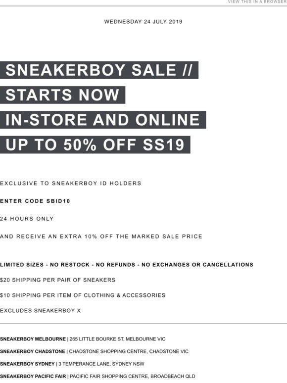 Sneakerboy: SNEAKERBOY SALE STARTS NOW 