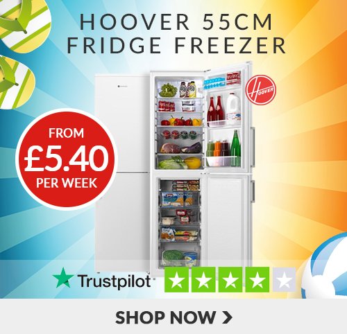 Hover 55cm Fridge Freezers from £5.40 per week