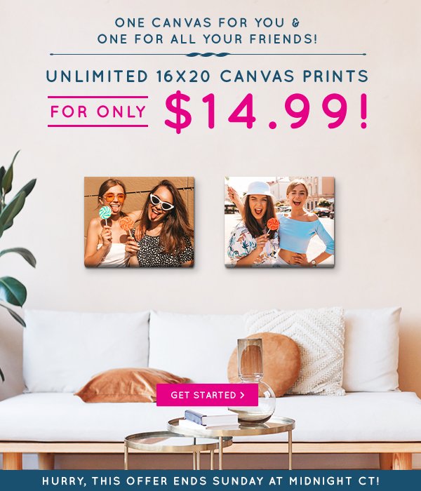 Easy Canvas Prints: Unlimited 16x20's for Only $14.99 Each to