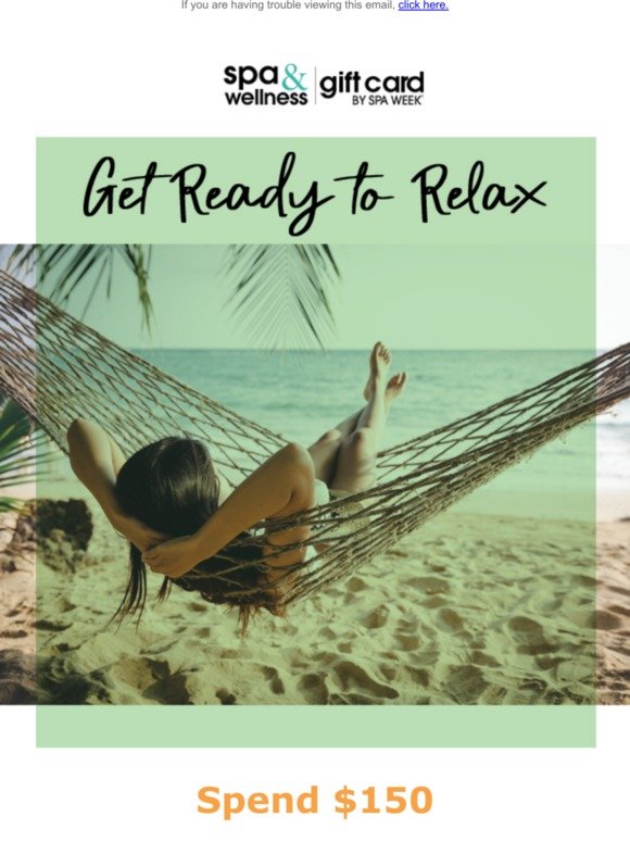 Ready to Relax -? FREE $75 Bonus Card Inside...
