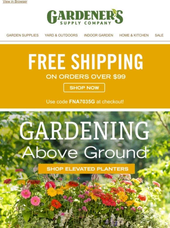 Gardener S Supply Company Enjoy Free Shipping All Weekend Milled