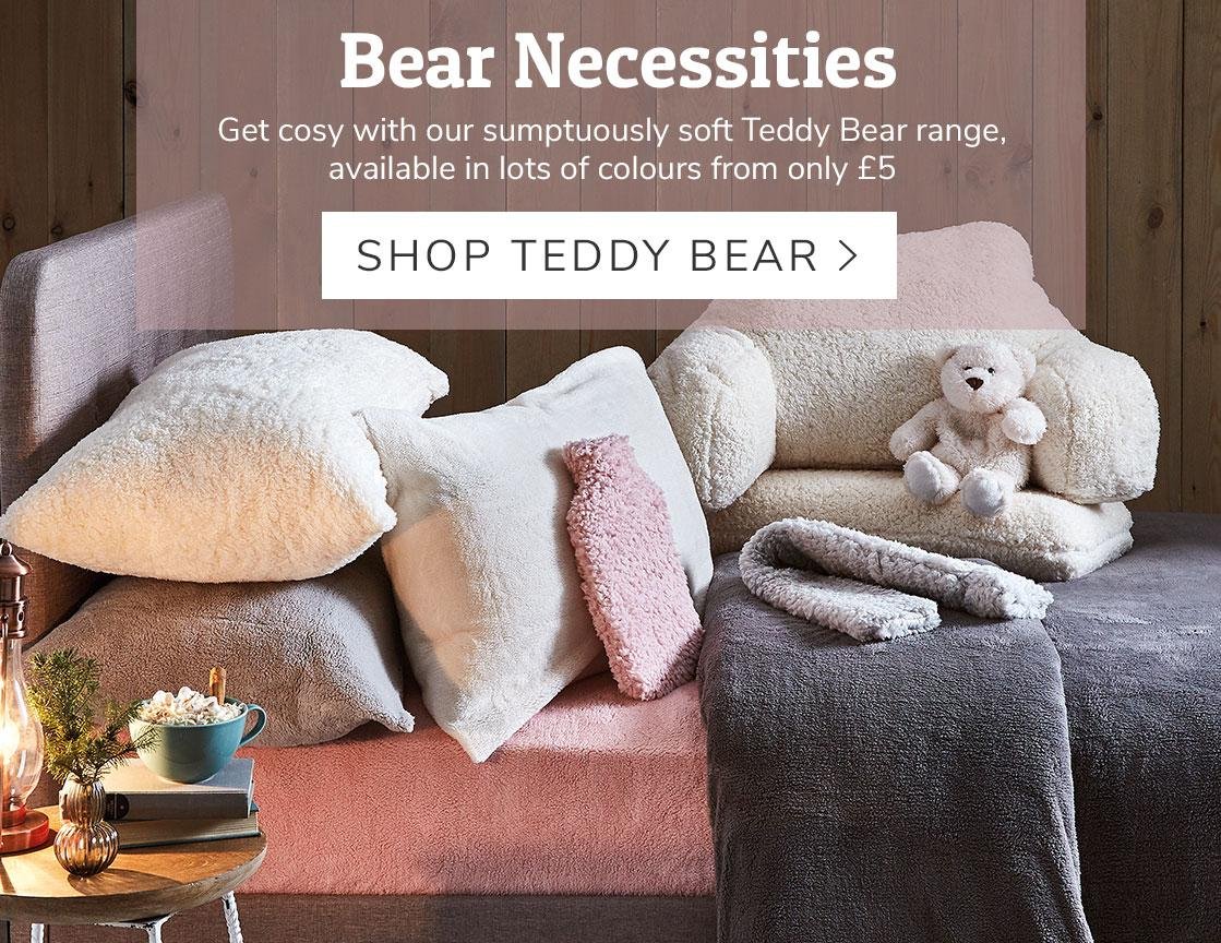 dunelm teddy bear cuddle cushion