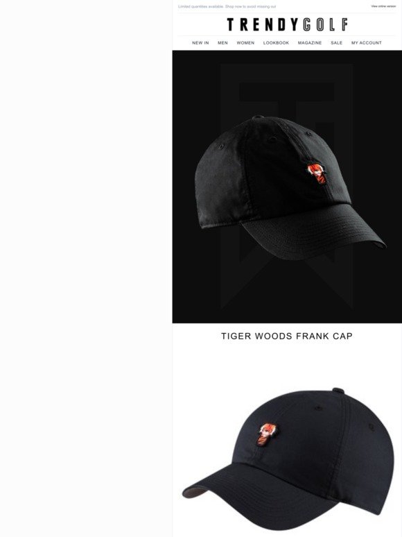 tiger woods frank hat black