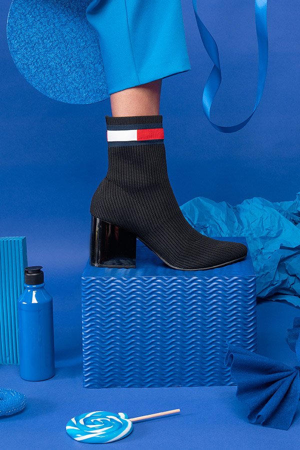 tommy hilfiger sock boots navy