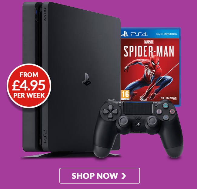 Sony PS4 slim with Spider-Man from £4.95 per week