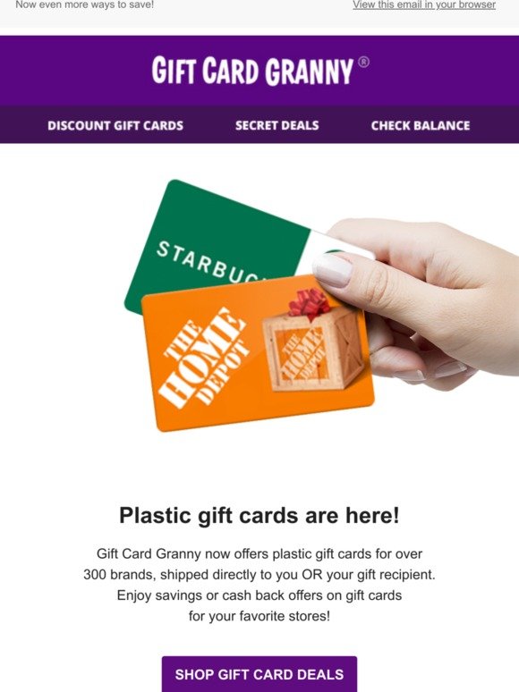 Gift Card Granny Plastic Gift Cards Now Available Directly Through Gift Card Granny Milled