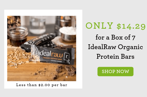 IdealRaw Organic Protein Bars only $14.29