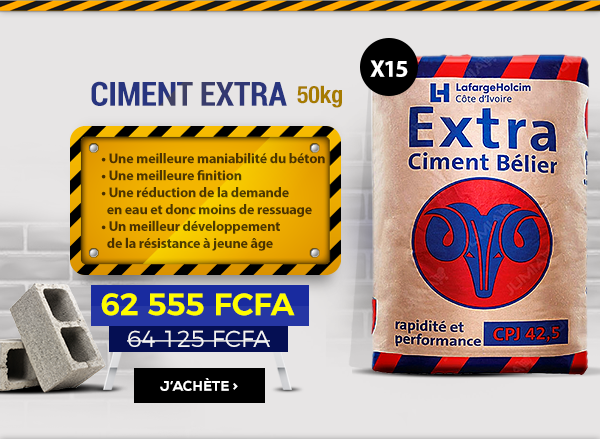 Jumiaci 5 Sacs De 50kg Ciment Bélier Classic à 59 930