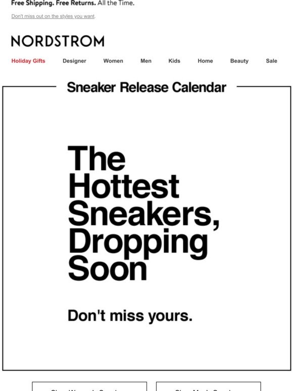 Nordstrom: Sneaker calendar: limited 