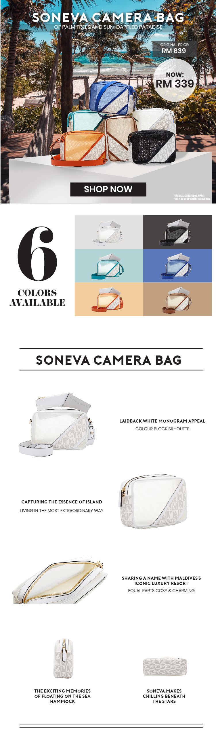 Bonia : New: Soneva Camera Bag