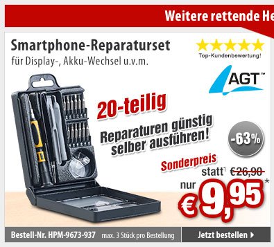 AGT Kfz-Reparatur-Set KRS-10.de für Dellen ab 9,90 €