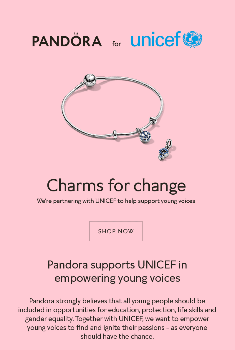 Behov for sej USA The Jewel Hut: NEW Pandora For UNICEF - Charms for change | Milled