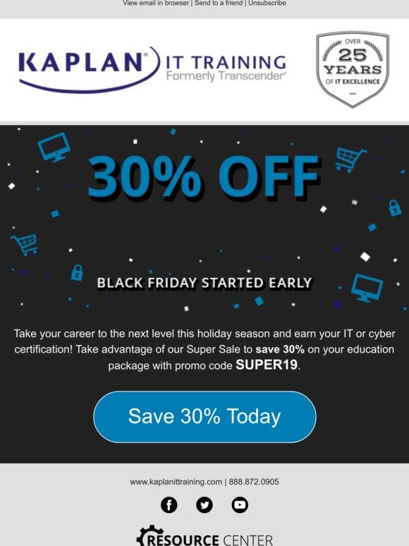 Kaplan It Training Black Friday Started Early Save On It And Cyber Certification Prep Milled