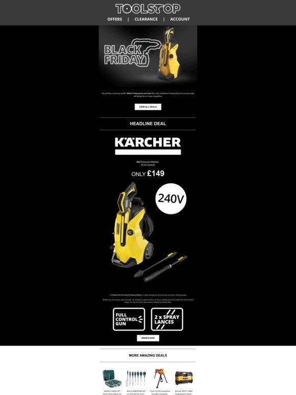 Toolstop Karcher K4 Pressure Washer Black Friday Deals Milled