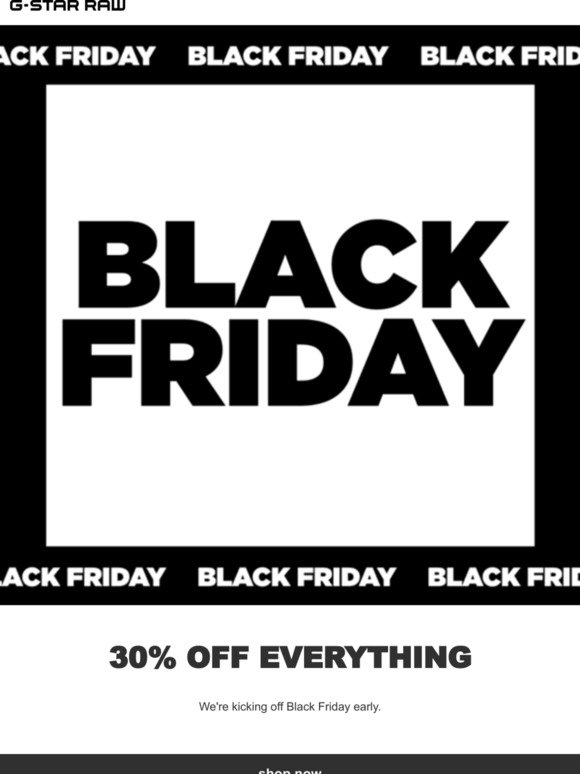G-Star Raw: Black Friday is Here | 30 