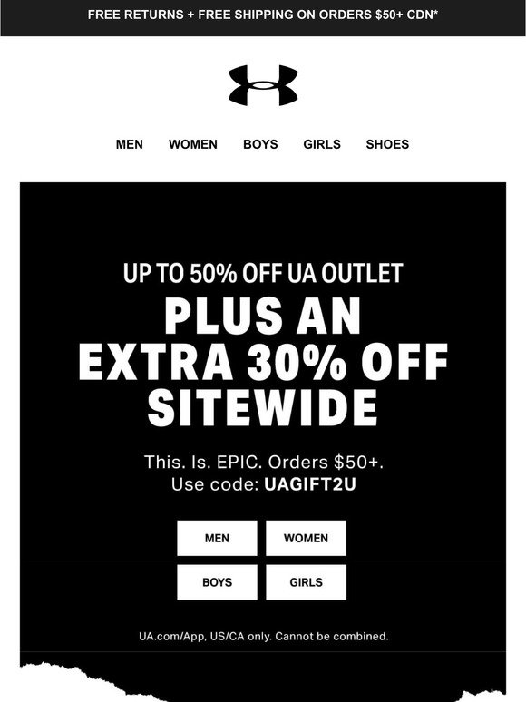 Under Armour Canada Email Newsletters 
