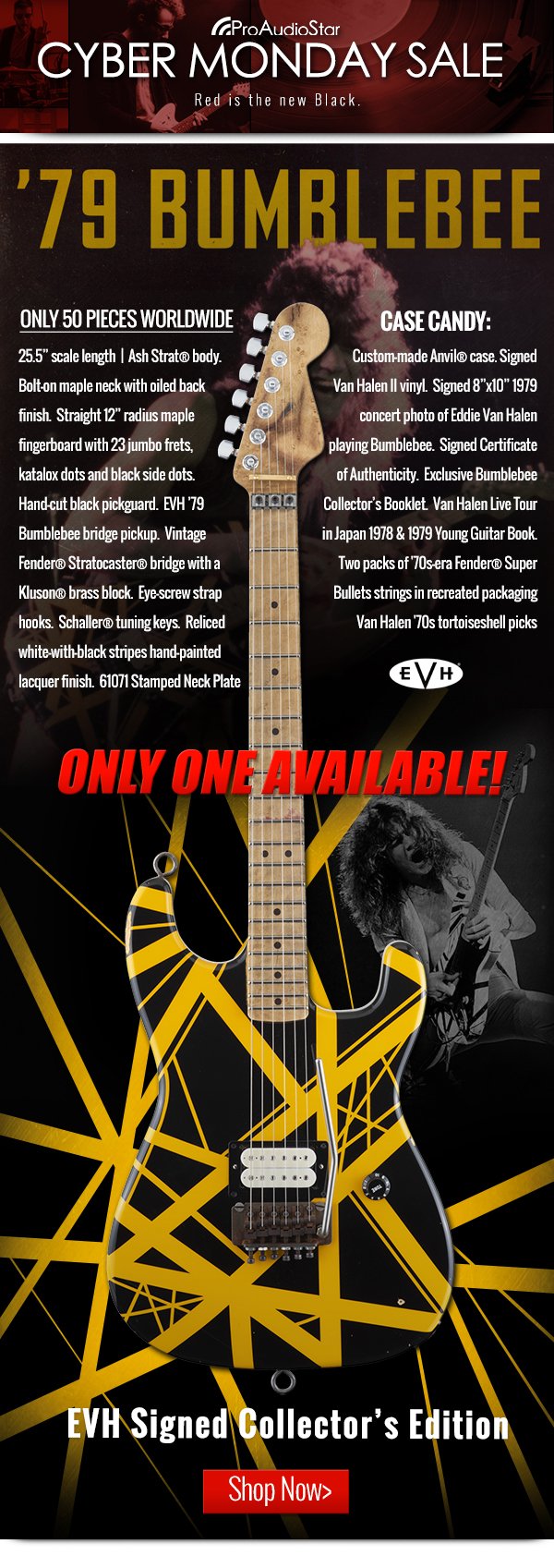 ProAudioStar: EVH 1979 Bumblebee Tribute Relic Guitar Available