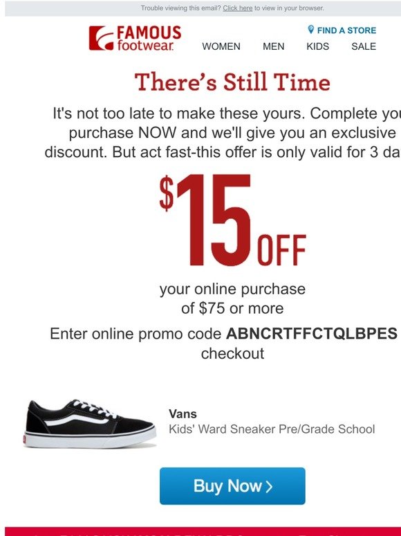 promotion code for vans store