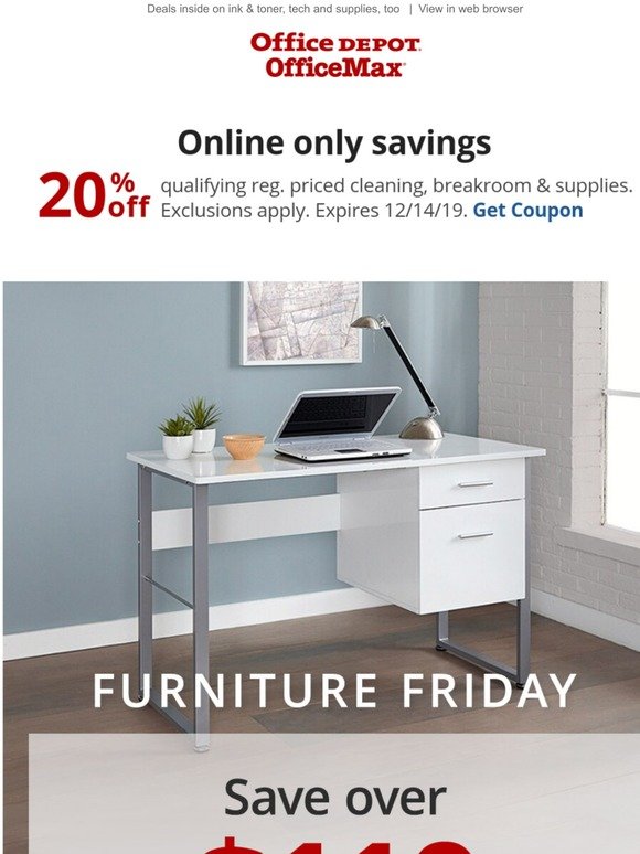 Office Depot Officemax Save Over 110 On Select Furniture But