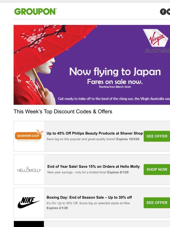 Groupon Stardeals Au Email Newsletters Shop Sales Discounts And Coupon Codes Page 16