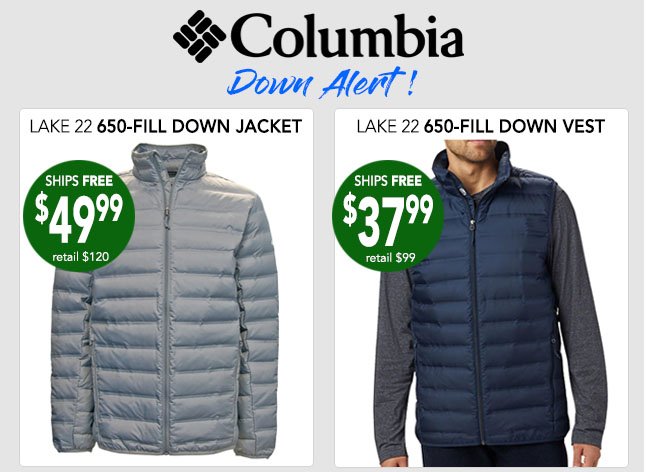 columbia 650 down vest