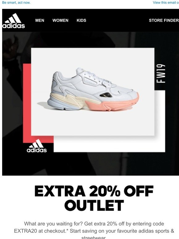 adidas extra 20 off sale