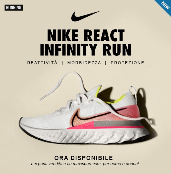 Maxi Sport IT: Nuova Nike React Infinity Run: da oggi disponibile da Maxi  Sport! | Milled