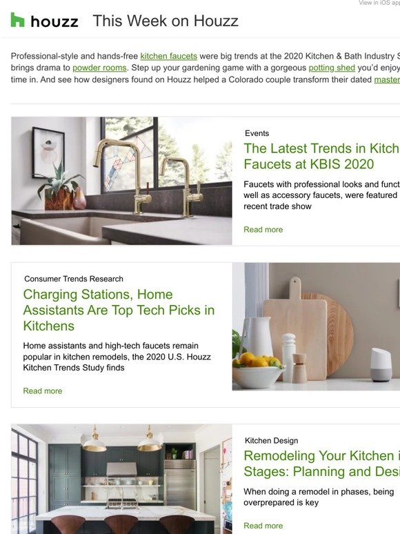 Houzz Latest Trends In Kitchen Faucets Top Tech Picks In