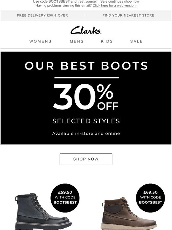 clarks free next day delivery