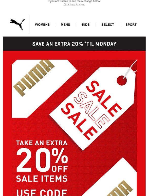 Puma AU: Take an extra 20% off sale 