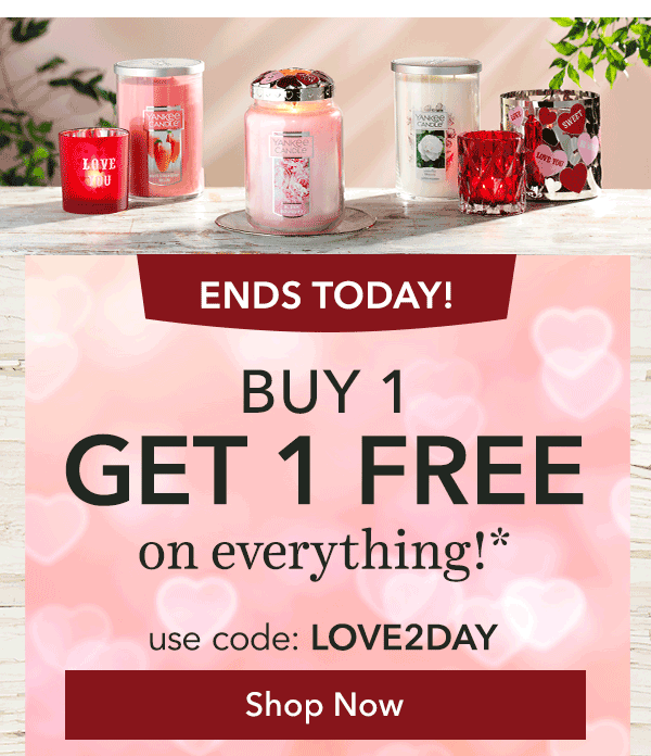 Yankee Candle Company Ends Today Buy 1 Get 1 Free On Everything