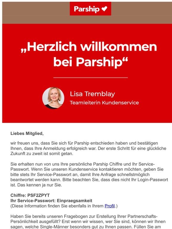 Parship newsletter