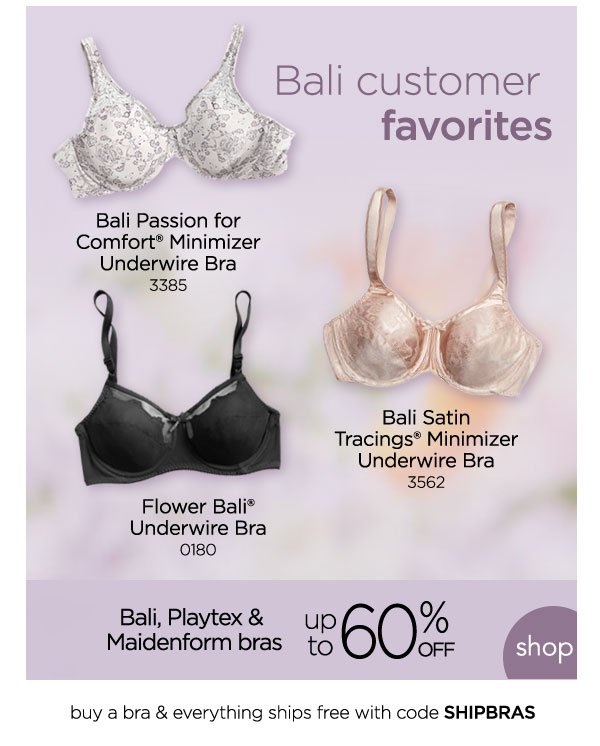 One Hanes Place: Bras Ship FREE + Bali Bras up to 60% Off!