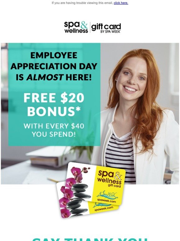 Employee Appreciation Day = Free $20 Bonus Cards For Everyone!